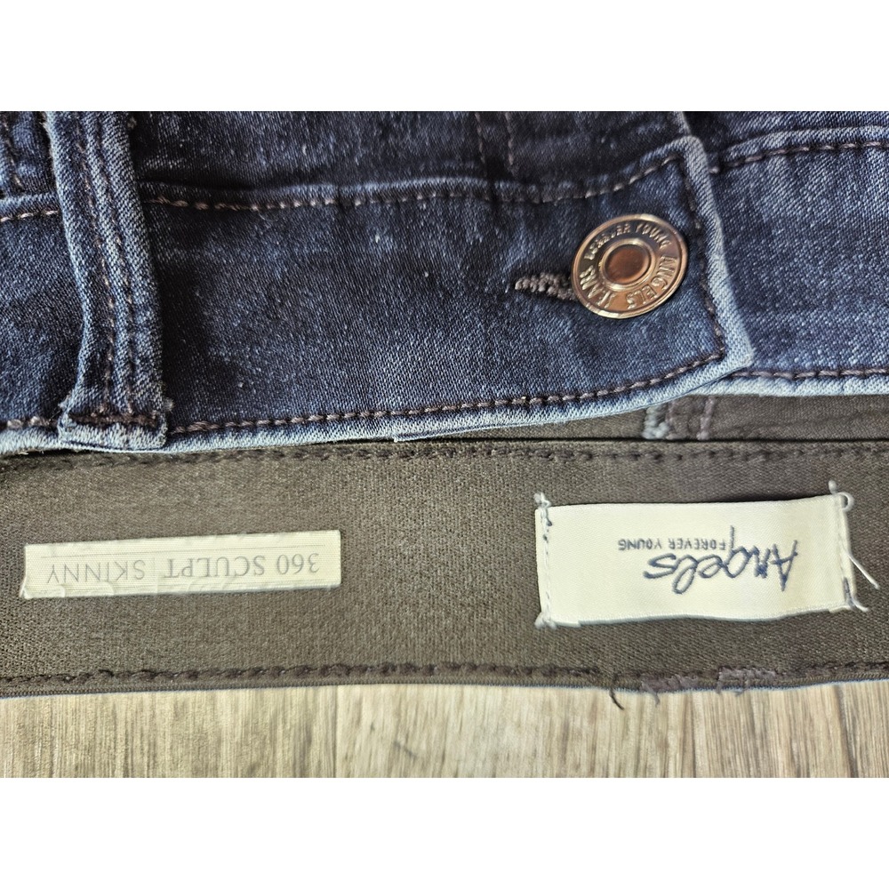 Angels Forever Young 360 Sculpt Skinny Jeans Women 14 Blue Stretch Denim - Picture 4 of 11